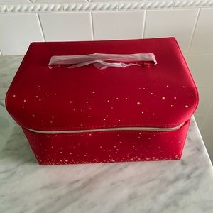 Red Large Train case Make up bag